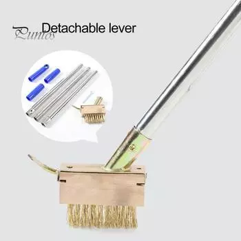 Щетка для прополки 2-в-1, телескопическая длинная ручка, плотная и жесткая проволочная щетина, щелевая щетка для асфальтоукладчика, щетка для чистки патио и каменных кромок, средство для удаления сорняков и мусора A