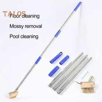 Щетка для прополки 2-в-1, телескопическая длинная ручка, плотная и жесткая проволочная щетина, щелевая щетка для асфальтоукладчика, щетка для чистки патио и каменных кромок, средство для удаления сорняков и мусора A