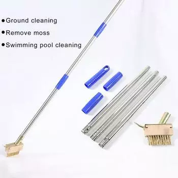 Щетка для прополки из стальной проволоки Съемная многополюсная скруббер для ковров Средство для удаления сорняков Многофункциональное устройство для удаления мусора с длинной ручкой для ухода за газоном 1.2M