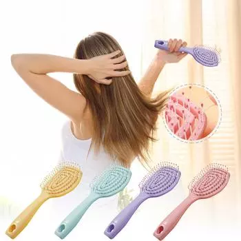 Щетка для распутывания волос, биобезопасная щетка для распутывания вьющихся прямых волос, расческа с вентиляцией и мягкой щетиной, легко расчесывает волосы для женщин и мужчин One Size розовый