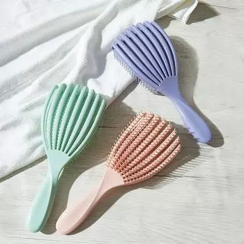 Щетка для распутывания волос, расческа для сушки и укладки волос, уменьшает ломкость, расческа для завивки волос для женщин, мужчин, детей One Size зелёный