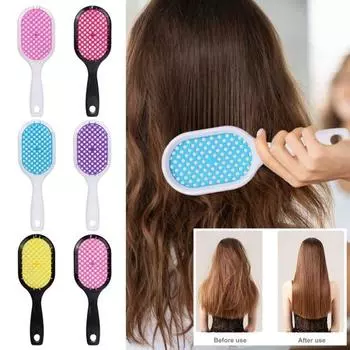 Щетка для распутывания волос с полой эргономичной ручкой, массаж головы для женщин и девочек, влажная и сухая, длинные вьющиеся, пушистые, расческа для укладки волос, парикмахерский инструмент Q