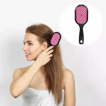 Щетка для распутывания волос с полой эргономичной ручкой, массаж головы для женщин и девочек, влажная и сухая, длинные вьющиеся, пушистые, расческа для укладки волос, парикмахерский инструмент Q