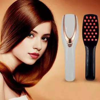 Щетка для роста волос Электрический массажер для кожи головы Красный Синий Светотерапия Профессиональное лечение истонченных волос Вибрационный прибор для ухода за волосами Расческа белый