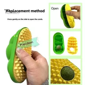 Щетка для самостоятельного груминга кошек с шариками кошачьей мяты Успокаивающий массаж Настенный уголок Когтеточка для кошек Простая установка Массажные расчески Длинная короткая меховая игрушка для котят трава зеленый