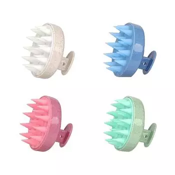 Щетка для шампуня из пшеничной соломы. Тщательно очистите кожу головы. Массаж кожи головы. Простая пенная щетка для массажа головы. Щетка для шампуня. белый