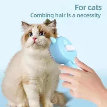 Щетка для шерсти кошек и собак с многофункциональной щеткой для ухода Щетка для ухода за шерстью для купания и массажа удаляет выпавшую шерсть и колтуны розовый