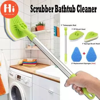 Щетка для швабры Hi Clean, скруббер, телескопическая чистящая подушечка, губки для ванны, полировка стекла с ручкой