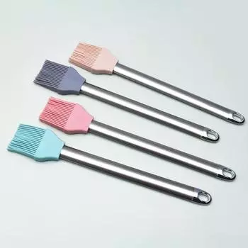 Щетка для смазки с длинной ручкой, широкое применение, 4 цвета, скандинавский стиль, гладкие края, щетка для барбекю для кухни серый