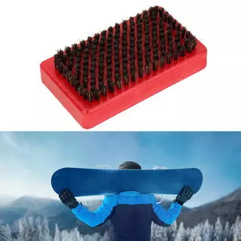 Щетка для сноуборда с воском Щетка из конского волоса, полировка Чистящее средство для скейтбордов Компактный инструмент для ухода за лыжами
