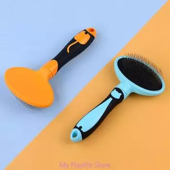 Щетка для собак и кошек Щетка для ухода за шерстью домашних животных Мягко удаляет спутанные волосы Щетинки Пуходерка розовый