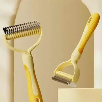 Щетка для собак из нержавеющей стали, двухсторонние расчески, средство для удаления кошачьей шерсти, средство для удаления шерсти домашних животных, щетка для ухода за домашними животными, инструмент для удаления шерсти домашних животных