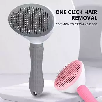 Щетка для собак Расческа для кошек Щетка для удаления шерсти у собак Инструменты для ухода за кошками Товары для собак Аксессуары Расческа для красоты домашних животных 1pcs серый