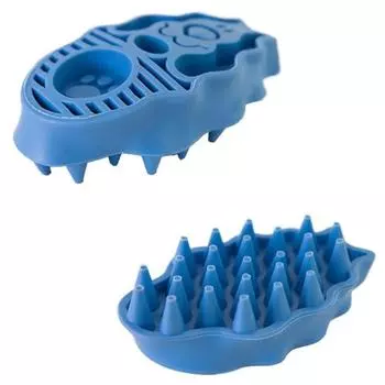 Щетка для собак, Щетка для собак Zoom Groom, Щетка для собак Zoom Groom для мытья и груминга щенков с длинной и короткой шерстью синий