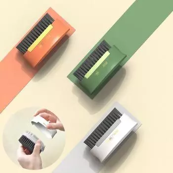 Щетка для стирки с крышкой, мягкая щетина, высокоэффективная двухсторонняя чистка, эргономичная бытовая щетка-скраб, бытовые принадлежности белый