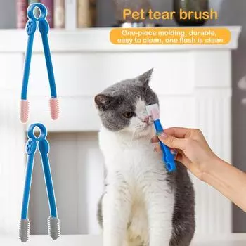 Щетка для удаления пятен от слез для домашних животных, нежная расческа для удаления пятен с глаз кошки, собаки, легко чистится, инструмент для ухода за домашними животными, товары для домашних животных серый