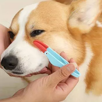 Щетка для удаления пятен от слез домашних животных, щетка для удаления фекалий с глаз кошек и собак, мягкая расческа с зажимом оранжевый