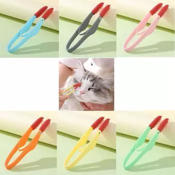 Щетка для удаления пятен от слез домашних животных Мягкая силиконовая щетка для удаления пятен от слез у кошек и собак Расчески для чистки глаз Аксессуары для животных green