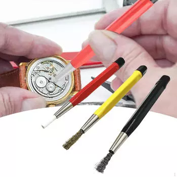 Щетка для удаления ржавчины, ручка для удаления деталей часов. Простая в использовании для ремонтников. Магазин любителей. 3pcs