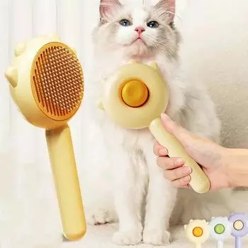 Щетка для удаления шерсти домашних животных, аксессуары для кошек, щетка-тапочка для кошек, самоочищающаяся, массажная игла для собак, принадлежности для ухода за домашними животными