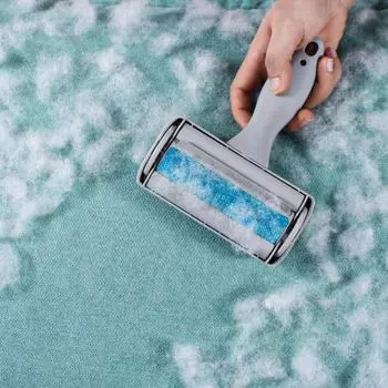 Щетка для удаления шерсти домашних животных с одежды, простыней и автомобиля — идеально подходит для кошек и собак null серый/синий