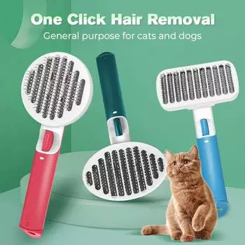 Щетка для удаления шерсти домашних животных Щетка для шерсти собак Расческа для кошек Уход и уход Щетка для кошек Расческа для длинношерстных собак из нержавеющей стали