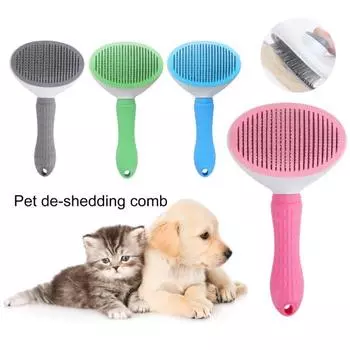 Щетка для удаления волос с домашними животными, выдвижная расческа для удаления волос с кошек и собак, грумер для домашних животных, товары для домашних животных серый
