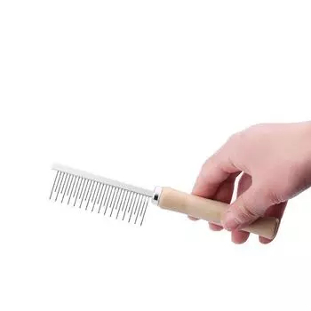 Щетка для ухода за длинной шерстью кошек - расческа для удаления узелков single row high and low pin comb, 1 piece
