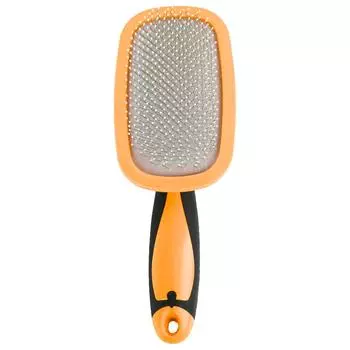 Щетка для ухода за домашними животными, игла из нержавеющей стали, вращающаяся на 360 градусов, пуходерка для кошек, расческа для шерсти собак оранжевый