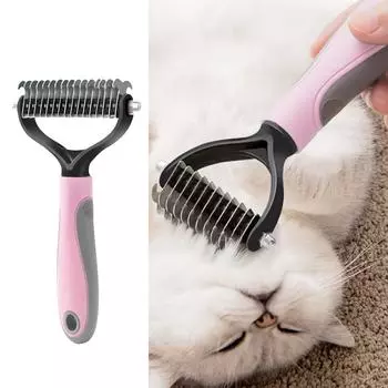 Щетка для ухода за домашними животными из нержавеющей стали, расческа для удаления шерсти с открытыми узлами, грабли для подшерстка кошек, расческа для кошек, собак, домашних животных
