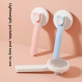 Щетка для ухода за домашними животными Массажная расческа для длинной шерсти Самоочищающаяся расческа с иглами из нержавеющей стали Плавающая шерсть Чистка для кошек и собак