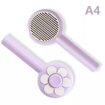 Щетка для ухода за домашними животными Массажная расческа для длинной шерсти Самоочищающаяся расческа с иглами из нержавеющей стали Плавающая шерсть Чистка для кошек и собак