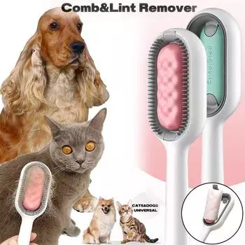 Щетка для ухода за домашними животными, многофункциональная силиконовая щетка для собак, расческа для удаления линьки кошек, массажные инструменты для кошек, собак, средство для удаления ворса синий