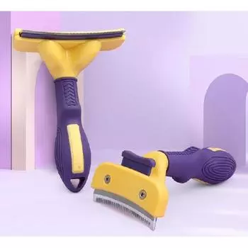 Щетка для ухода за кошками, расческа для удаления волос из нержавеющей стали, игольная расческа для домашних животных, расческа для чистки одним касанием для удаления волос M