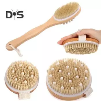 Щетка для ухода за кожей с деревянной ручкой, многофункциональная, удобная для рук, щетка для тела с натуральной щетиной из сизаля A
