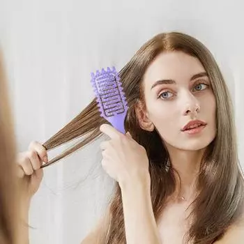 Щетка для укладки локонов, эргономичная ручка, мягкая щетина, массаж кожи головы, вентилируемая 2pcs розовый