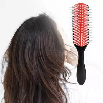Щетка для укладки волос, матовая, легко очищается для домашней укладки волос, классическая щетка из АБС-пластика, 9 рядов чёрный
