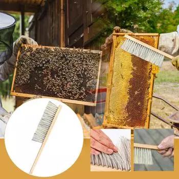 Щетка для улья с деревянной ручкой - Инструменты для пчеловода, Щетка для пчел Щетка с деревянной ручкой Инструменты для пчеловода Оборудование для пчеловодства Щетка для улья One Size