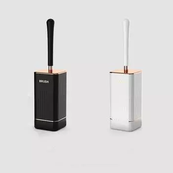 Щетка для унитаза Huacan, настенная, силиконовая, TPR, гибкая, мягкая щетина, защита от протечек воды, с держателем, набор инструментов для чистки унитаза без мертвых углов 21*8.3*41cm чёрный