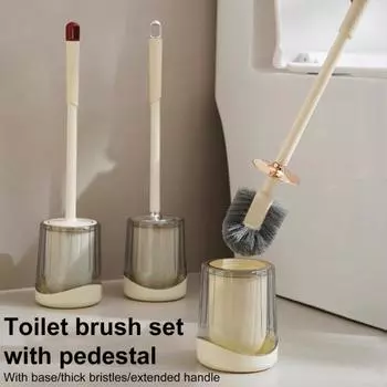 Щетка для унитаза с держателем Пластиковые щетки для унитаза в ванной комнате Тонкая головка щетки Удлиненная ручка Настенная щетка для унитаза красный