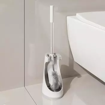 Щетка для унитаза с длинной ручкой, силиконовая щетина, съемная щетка для унитаза, щетка для чистки ванной комнаты белый