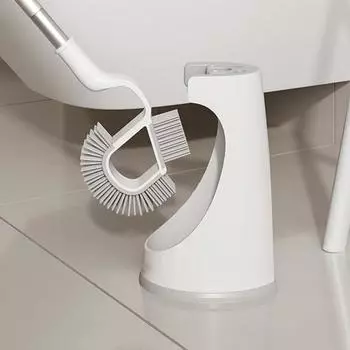 Щетка для унитаза с длинной ручкой, силиконовая щетина, съемная щетка для унитаза, щетка для чистки ванной комнаты белый