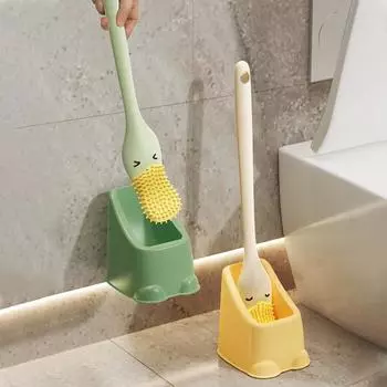Щетка для унитаза в стиле ныряющей утки, симпатичная настенная напольная силиконовая щетка для унитаза в виде утконоса с основанием, набор щеток для чистки ванной комнаты