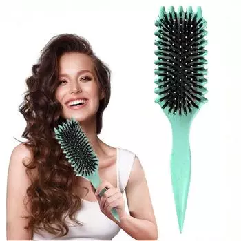 Щетка для вьющихся волос — кисть для определения локонов Bounce, кисть для укладки из кабаньей щетины для придания формы и выделения локонов, кисть для завивки для женщин фиолетовый