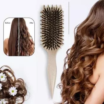 Щетка для вьющихся волос с мягкой щетиной, массаж головы для женщин и девочек, определяющая форму локонов, распутывающая расческа для укладки, парикмахерский инструмент зелёный