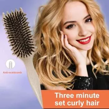 Щетка для вьющихся волос с мягкой щетиной, массаж головы для женщин и девочек, определяющая форму локонов, распутывающая расческа для укладки, парикмахерский инструмент зелёный