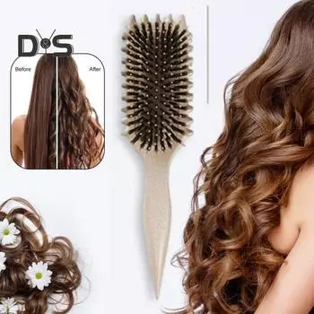 Щетка для вьющихся волос с мягкой щетиной, массаж головы для женщин и девочек, определяющая форму локонов, распутывающая расческа для укладки, парикмахерский инструмент зелёный