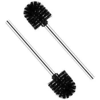 Щетка для ванной комнаты, 2 туалетных щетки, сменная щетка для унитаза из нержавеющей стали, 7 5 x 35 x 7 5 см, черная 35x8x8cm