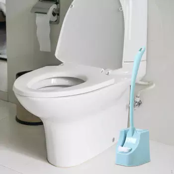 Щетка для ванной комнаты с держателем, туалетная щетка для домашнего использования синий