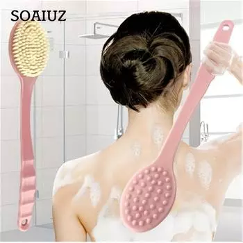 Щетка для ванны Полотенце с длинной ручкой и мягкой щетиной Щетка для ванны розовый